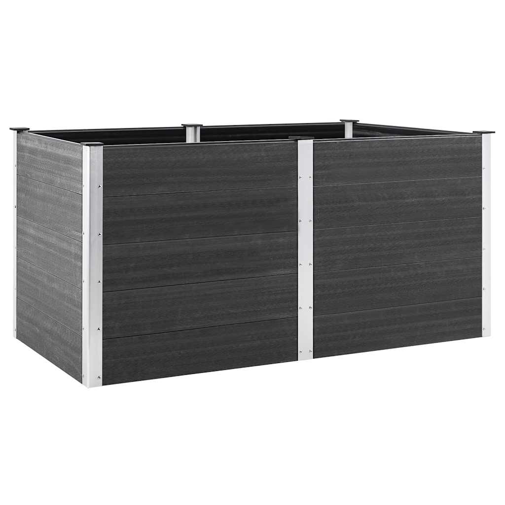 Градинска повдигната леха, 200x100x91 см, WPC, сива - VL318098 - Image 2