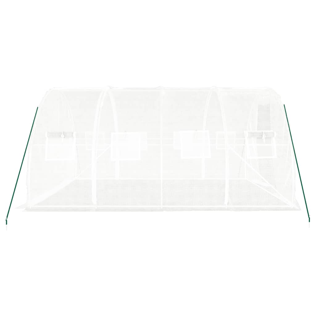 Оранжерия със стоманена рамка, бяла, 12 м², 4x3x2 м - Thumbnail 5