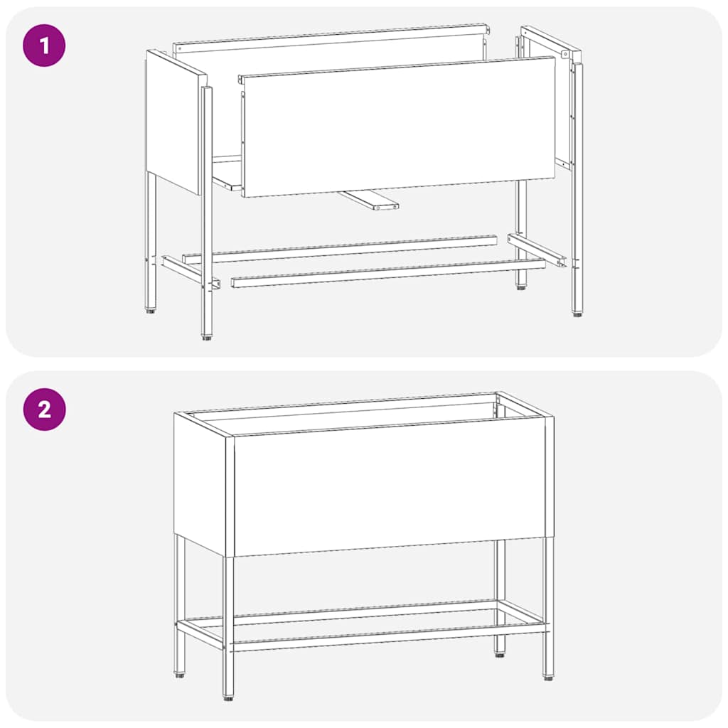 Повдигната градинска саксия Сребрист 60 x 26 x 45 см - VL865888 - Thumbnail 10