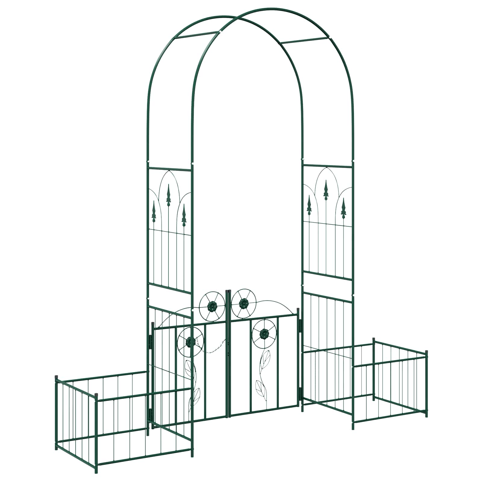 Градинска арка с заключване Зелен 203 x 50 x 218 см - Thumbnail 8