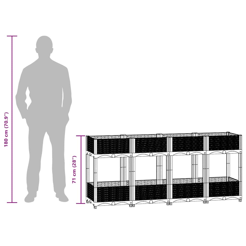 Повдигната леха, 160x40x71 см, полипропилен - VL153315 - Image 8