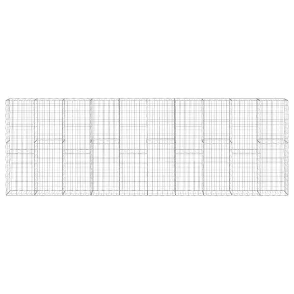 Габионна стена с капаци, поцинкована стомана, 600х30х200 см - VL144915 - Thumbnail 2