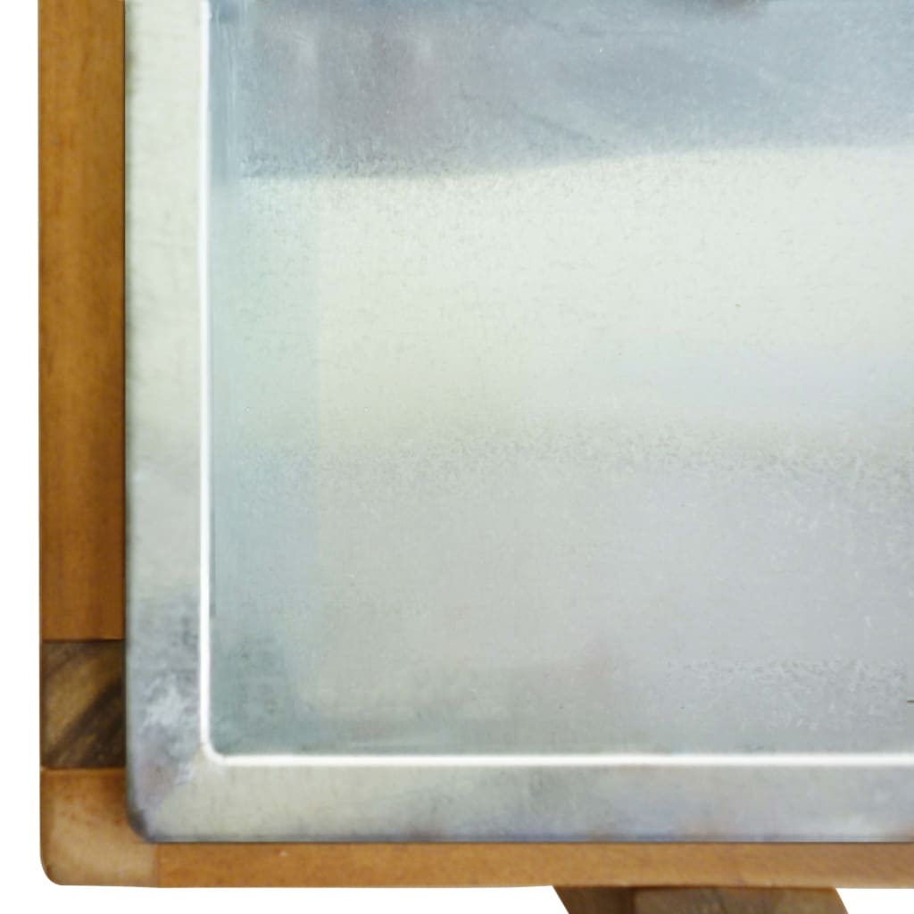 Градинска повдигната леха, акациева дървесина масив и цинк - VL43793 - Image 5