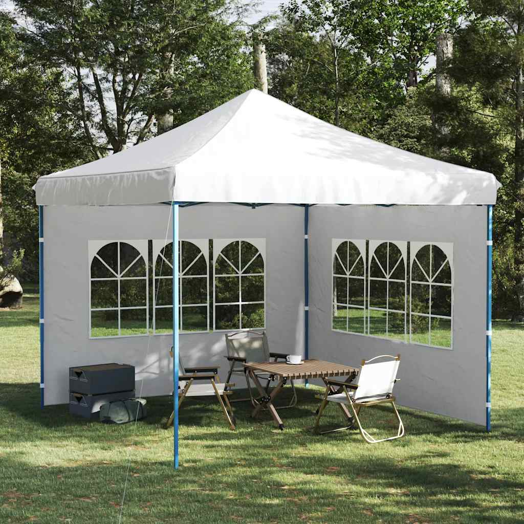 Странични стени за парти шатра, 2 бр, с прозорци, PE, бели  - VL45113 - Thumbnail 3