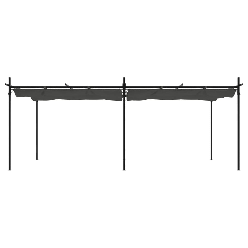 Пергола с прибиращ се покрив антрацит 589x292x230 см - VL360122 - Thumbnail 3