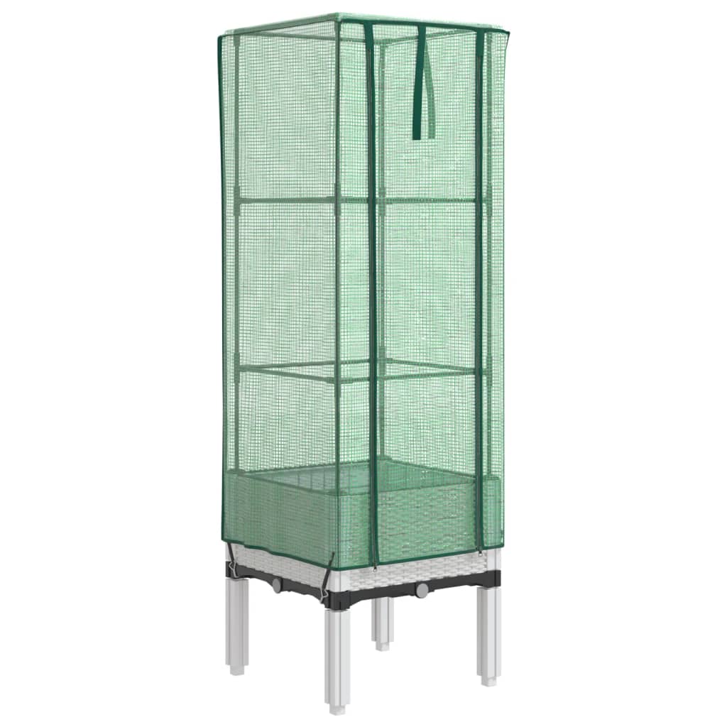 Повдигнато легло с оранжерия калъф, ратанов вид, 40x40x140 см - VL4015846 - Image 2