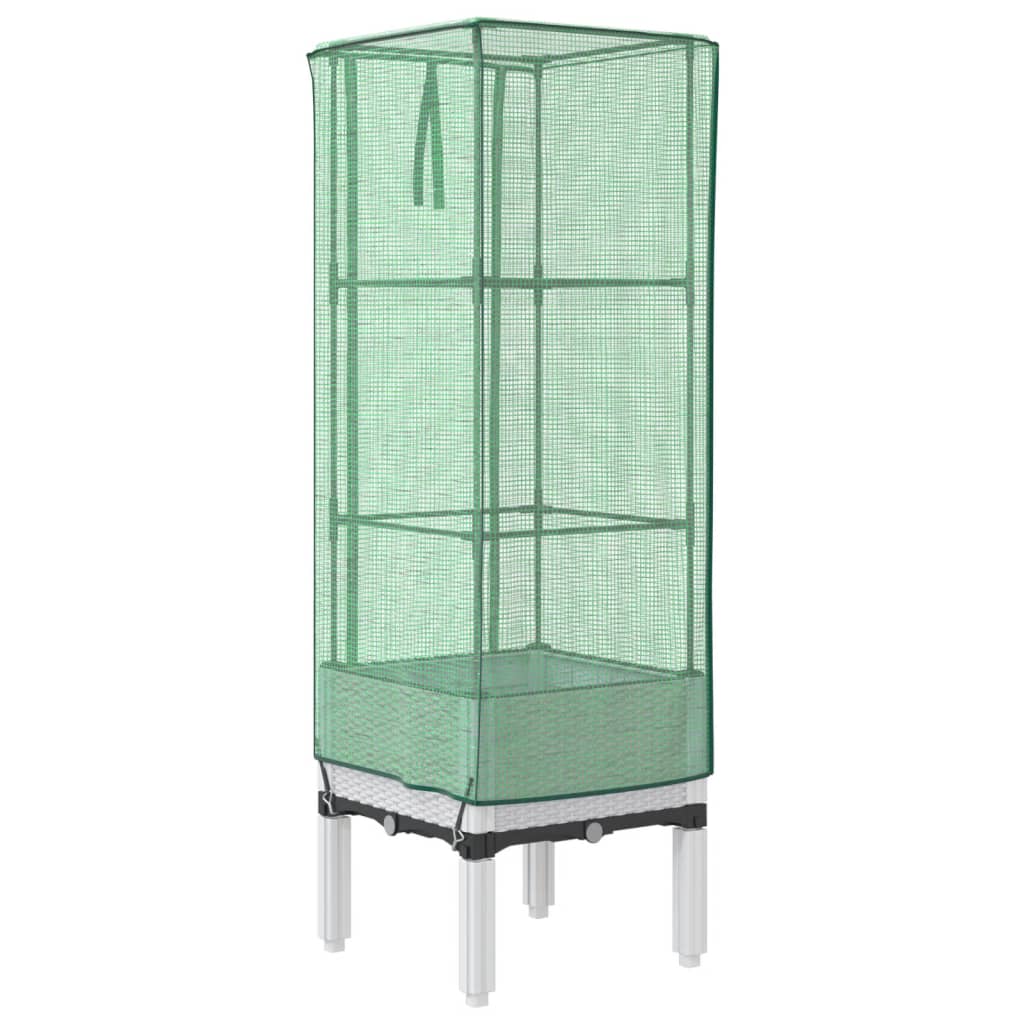 Повдигнато легло с оранжерия калъф, ратанов вид, 40x40x140 см - VL4015846 - Image 6