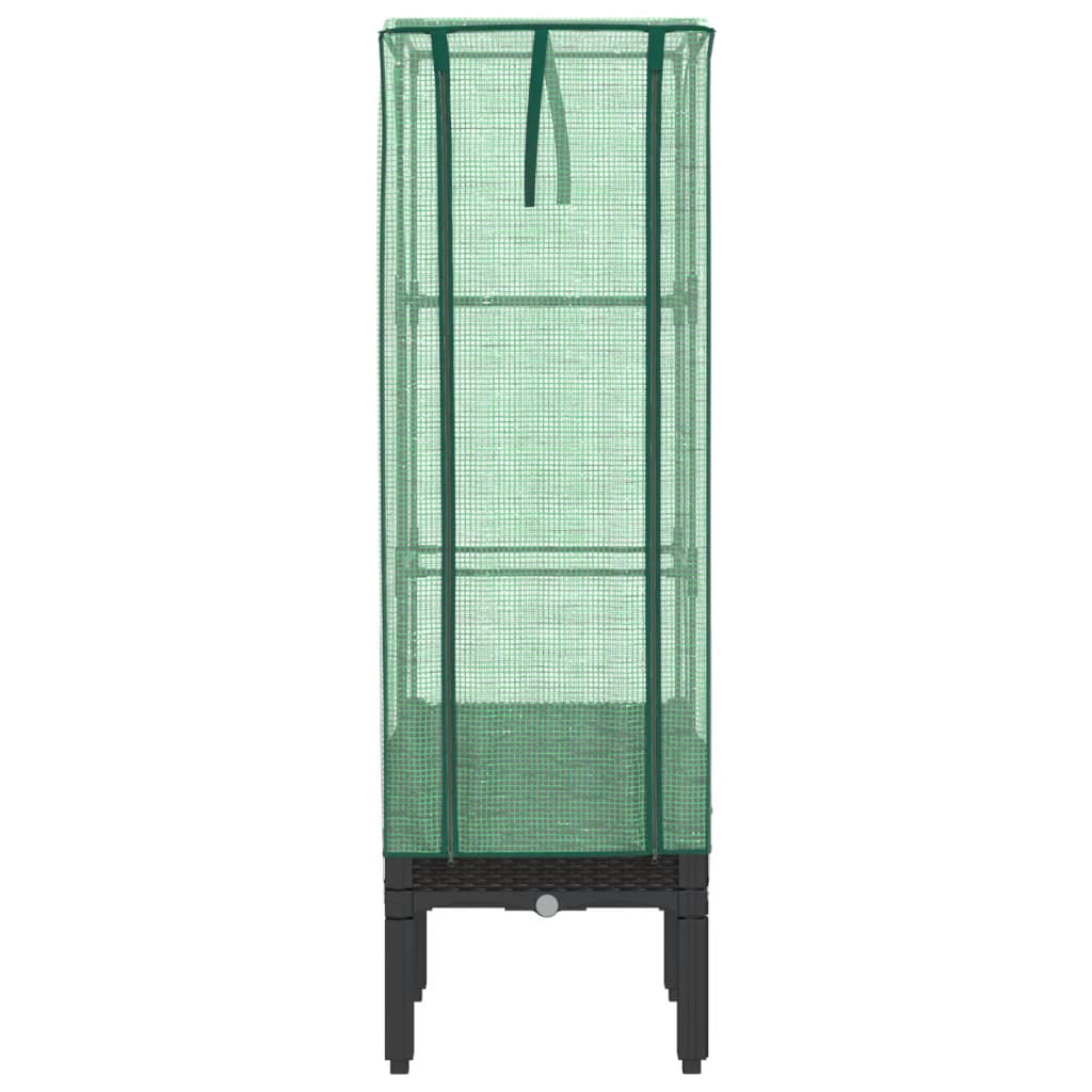 Повдигнато легло с оранжерия калъф, ратанов вид, 40x40x140 см - VL4015818 - Thumbnail 4