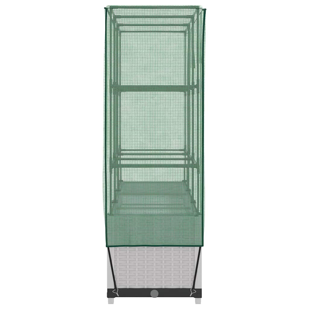 Повдигнато легло с оранжерия калъф, ратанов вид, 120x40x138 см - VL4015843 - Image 5