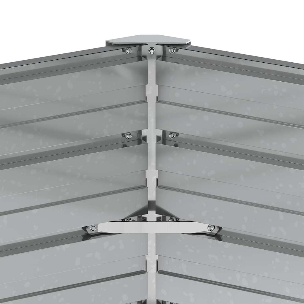 Повдигната градинска леха 129x77 см поцинкована стомана сребро - VL316898 - Image 7