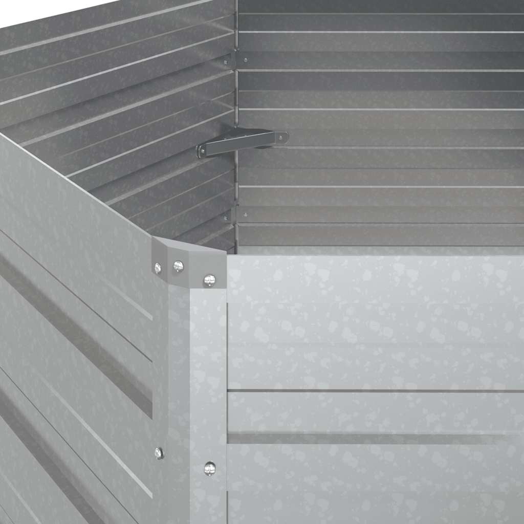 Повдигната градинска леха 129x77 см поцинкована стомана сребро - VL316898 - Image 8