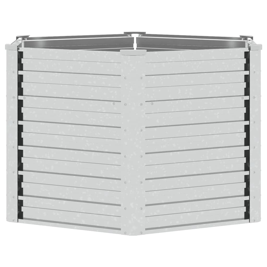 Повдигната градинска леха 129x77 см поцинкована стомана сребро - VL316898 - Image 5