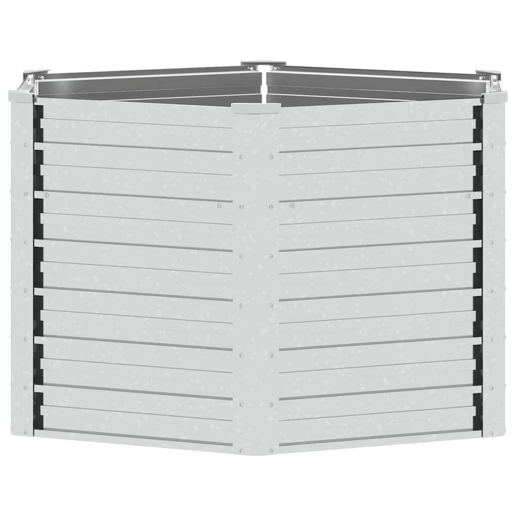 Повдигната градинска леха 129x77 см поцинкована стомана сребро - VL316898 - Image 2