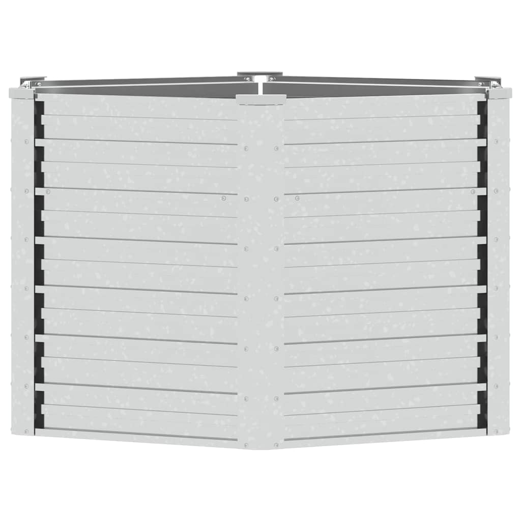 Повдигната градинска леха 129x77 см поцинкована стомана сребро - VL316898 - Image 6