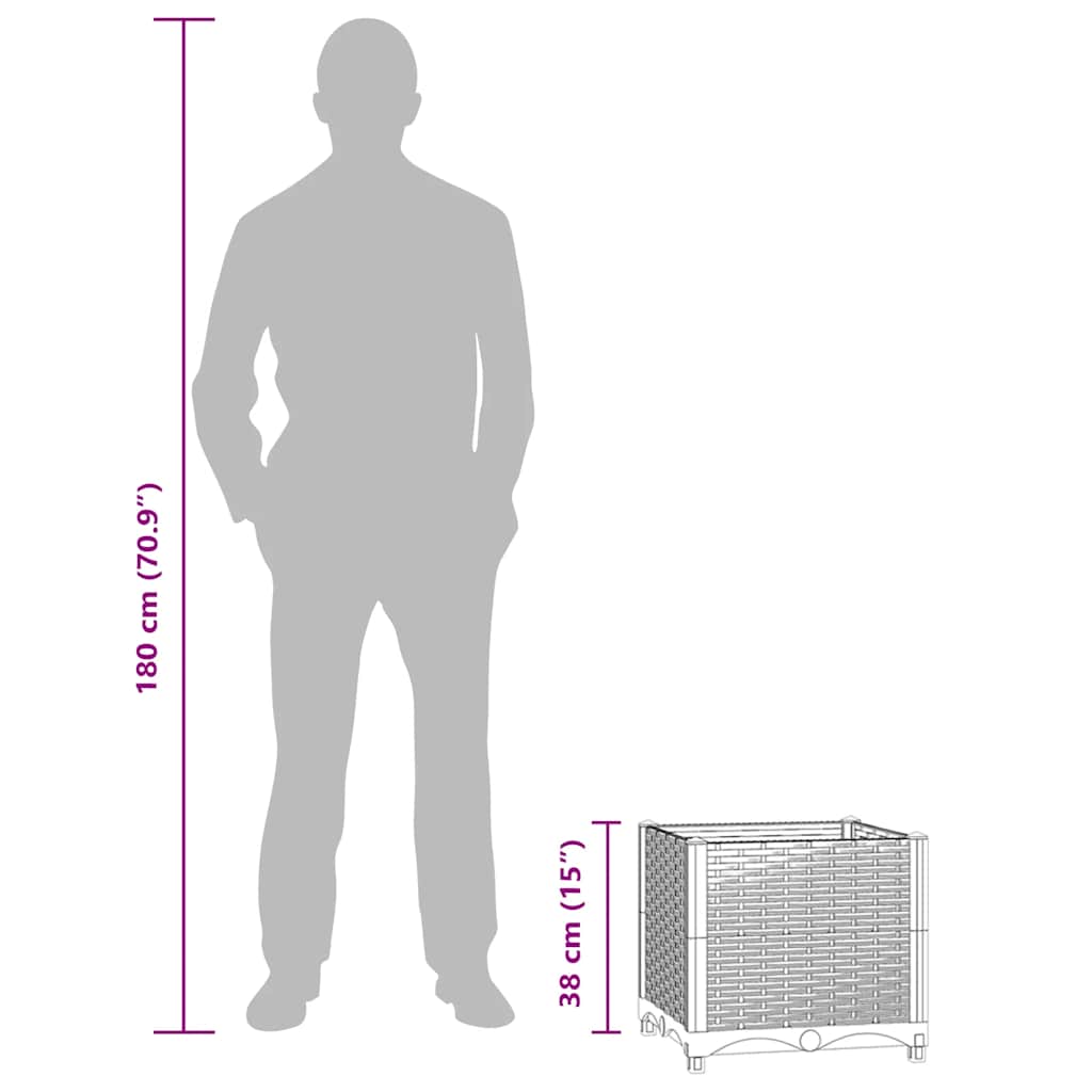 Повдигната леха 40x40x38 см, полипропилен - VL316530 - Thumbnail 8