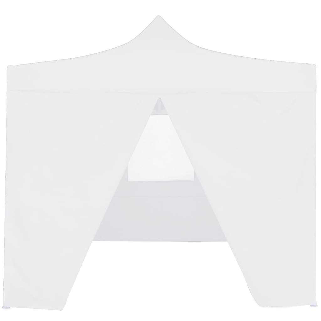 Сгъваема парти шатра с 4 странични стени 3x3 м стомана бяла - VL48861 - Thumbnail 3