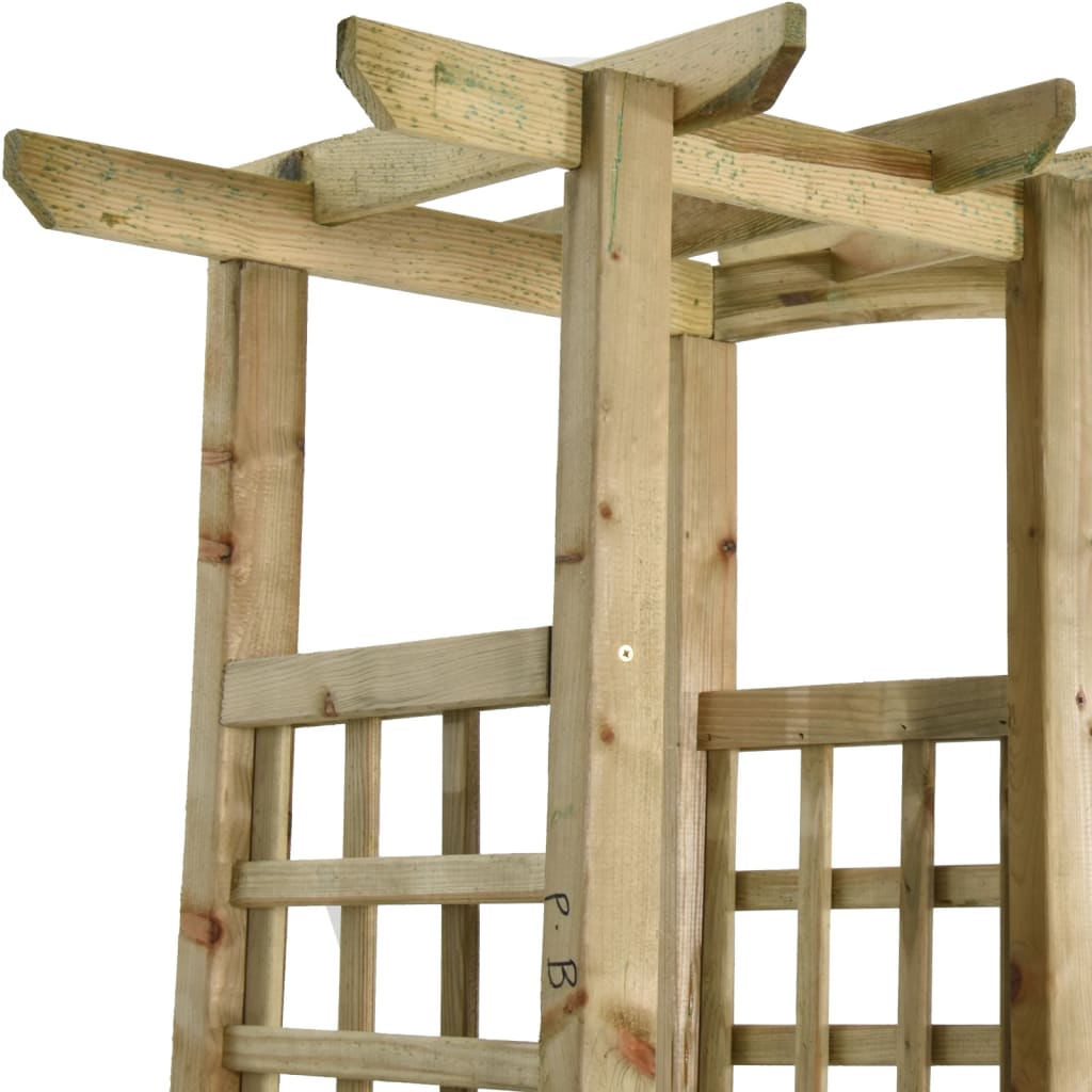 Градинска пергола с пейка и саксии, импрегниран бор масив - VL318566 - Thumbnail 5