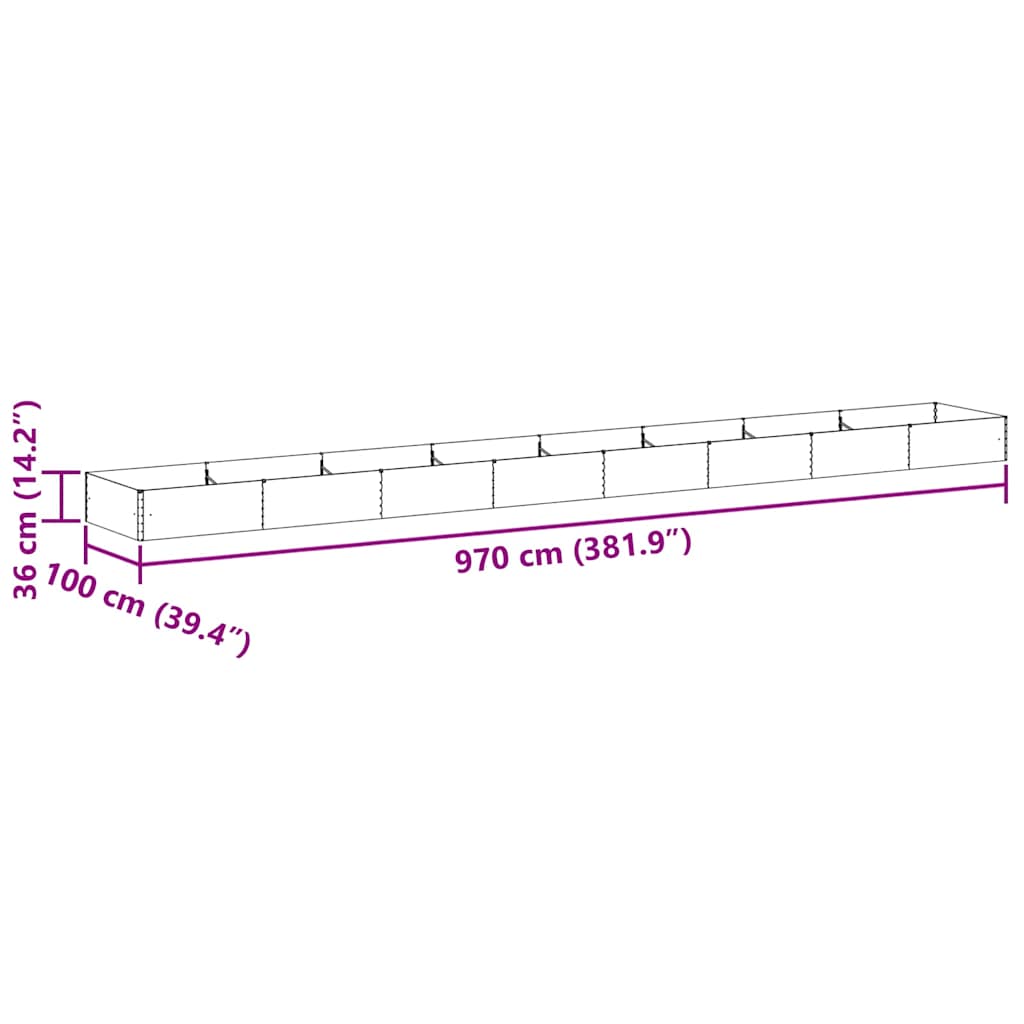 Градинска повдигната леха 970 x 100 x 36 см - VL42017365 - Image 13
