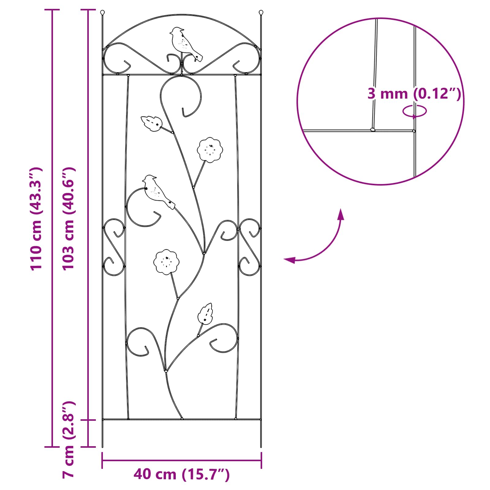 Градска ограда 3 pcs Зелен 110 x 40 cm Стомана - Thumbnail 9