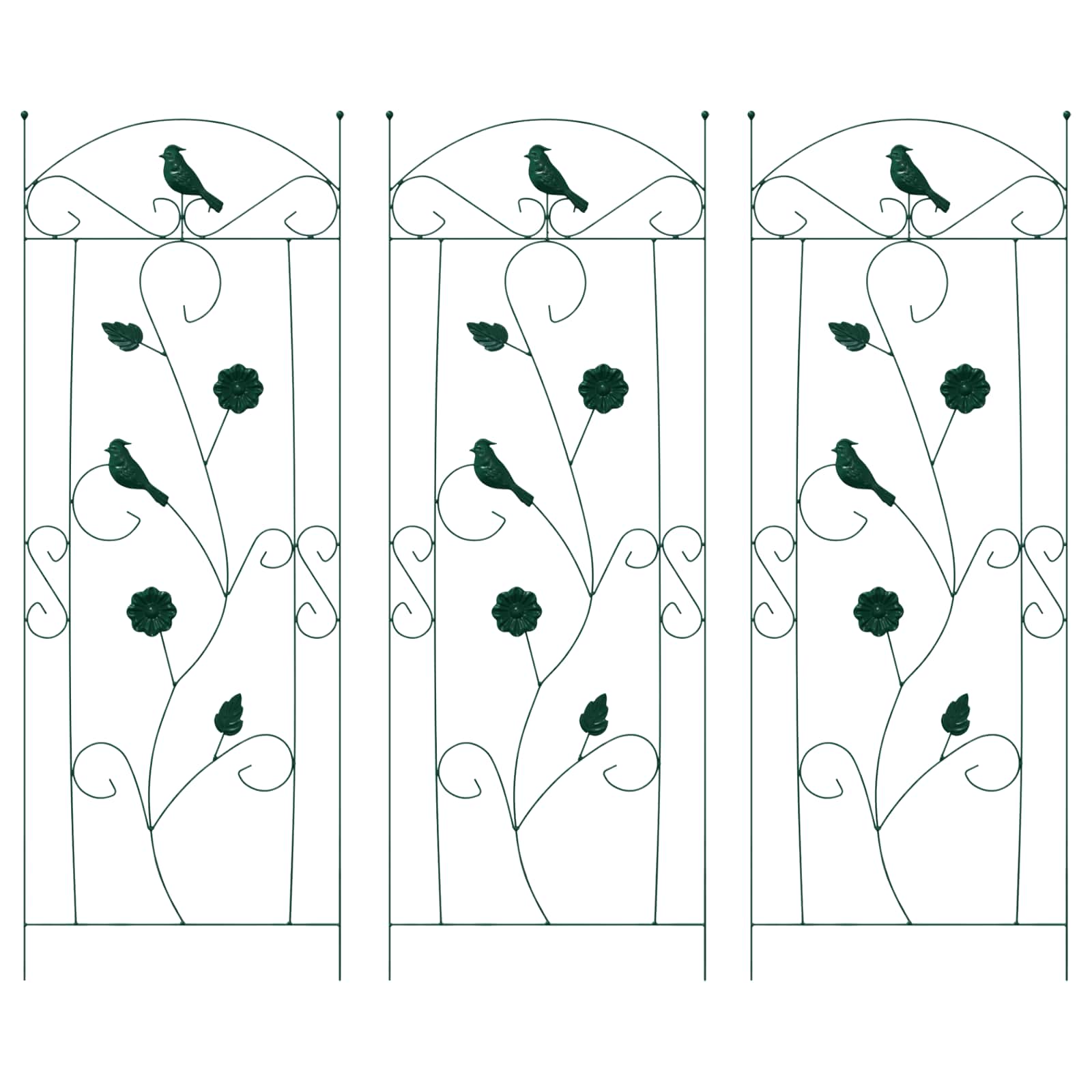 Градска ограда 3 pcs Зелен 110 x 40 cm Стомана - Thumbnail 2
