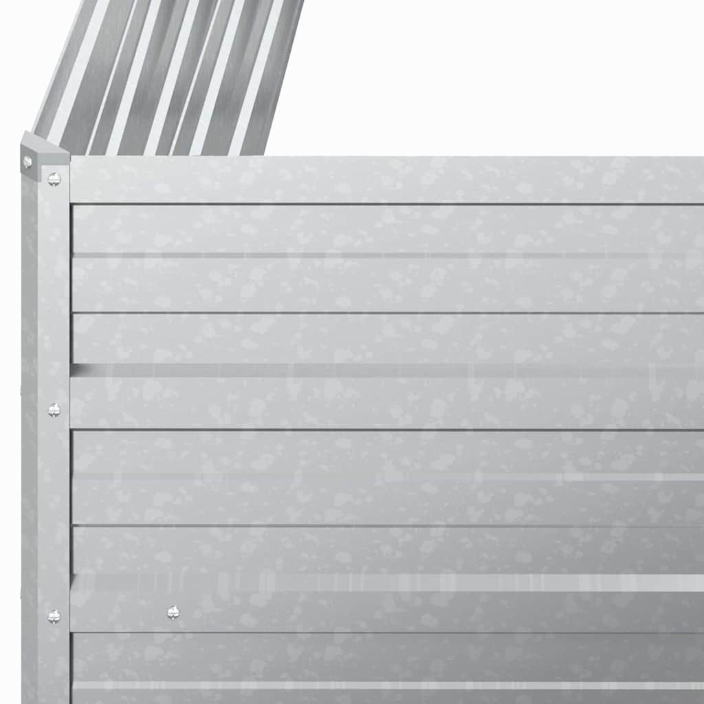 Повдигната градинска леха, 100x100x77 см, стомана, сребриста - VL316883 - Thumbnail 5