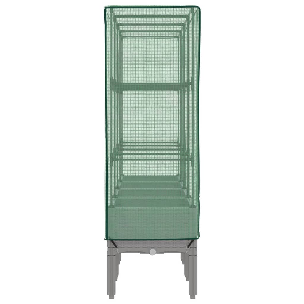 Повдигнато легло с оранжерия калъф, ратанов вид, 160x40x140 см - VL4015863 - Image 5