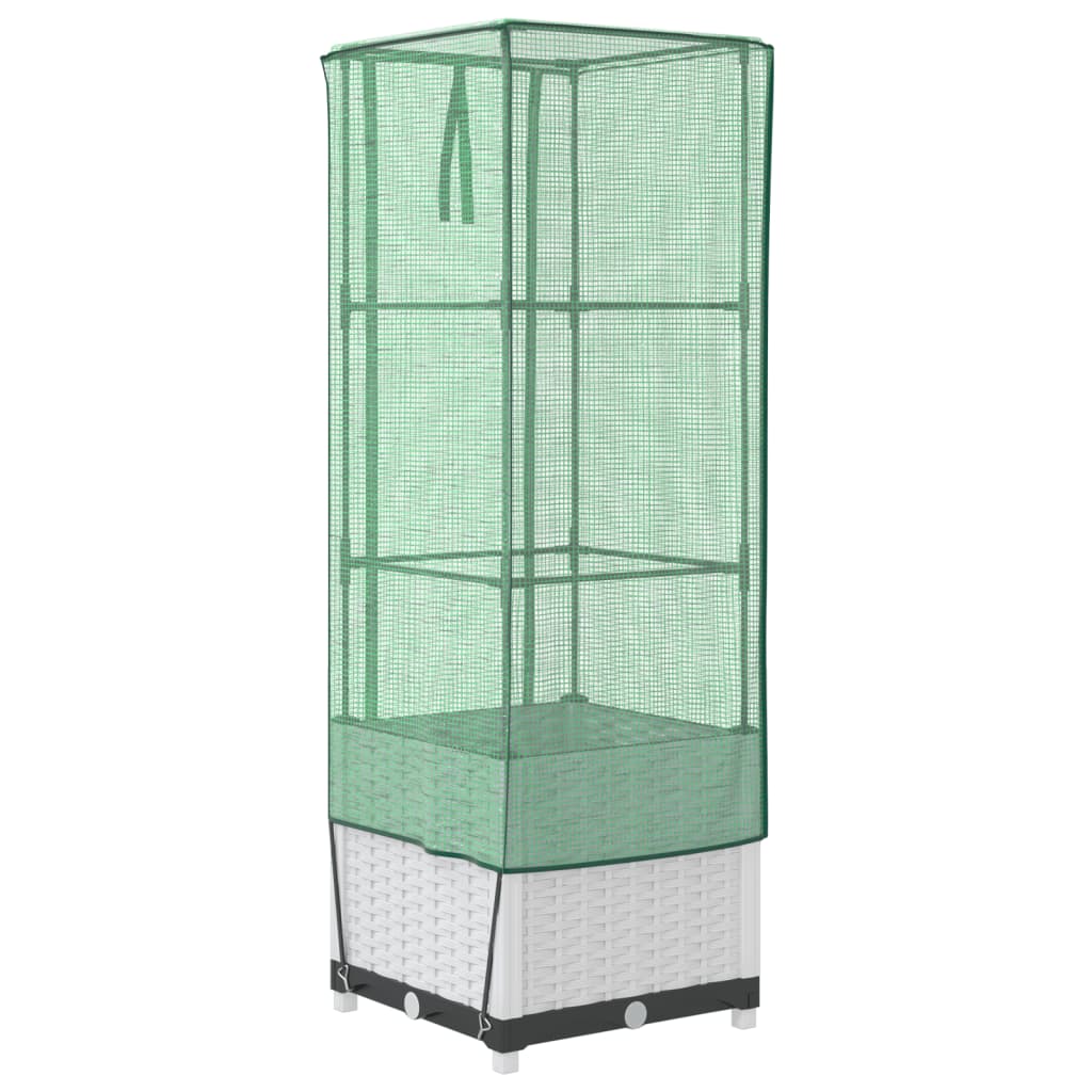 Повдигнато легло с оранжерия калъф, ратанов вид, 40x40x139 см - VL4015841 - Thumbnail 6