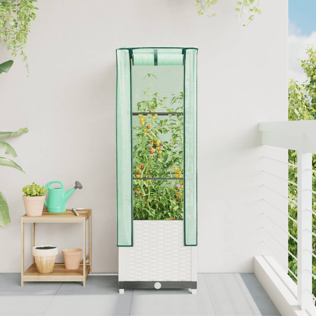 Повдигнато легло с оранжерия калъф, ратанов вид, 40x40x139 см - VL4015841 - Thumbnail 3