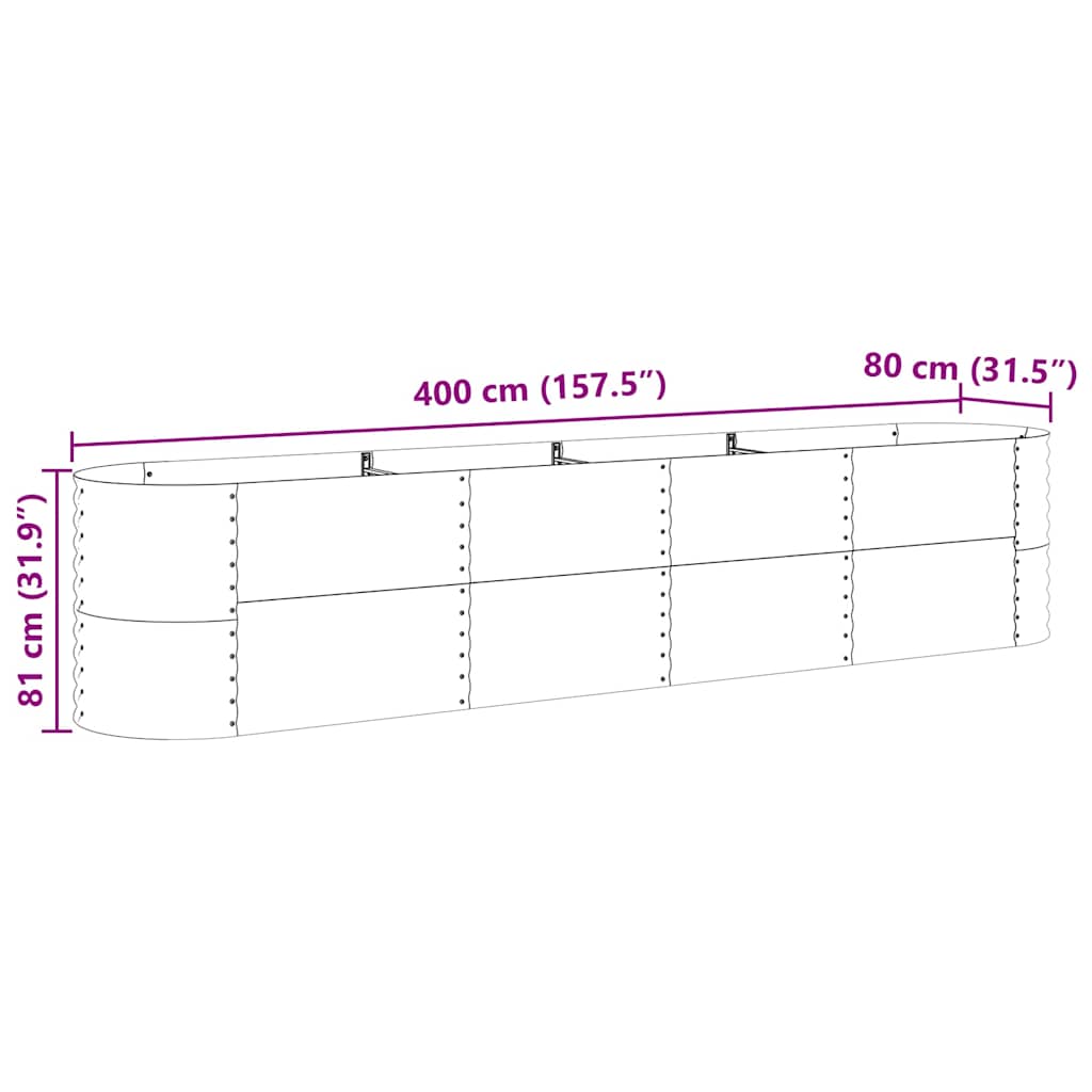 Повдигнато легло Кафяво 400 x 80 x 81 cm Стомана - VL42011325 - Thumbnail 11