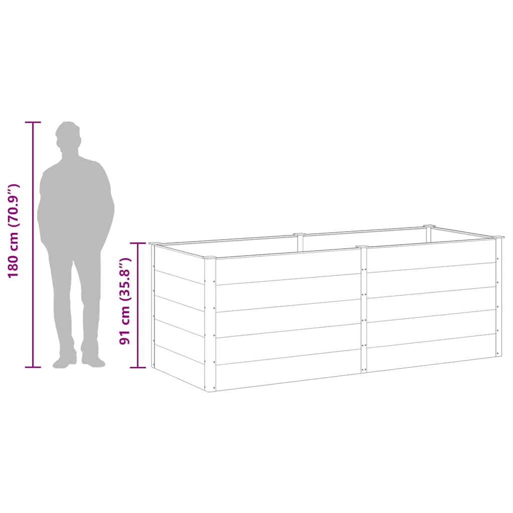 Градинска повдигната леха, 250x100x91 см, WPC, сива - VL49060 - Thumbnail 8