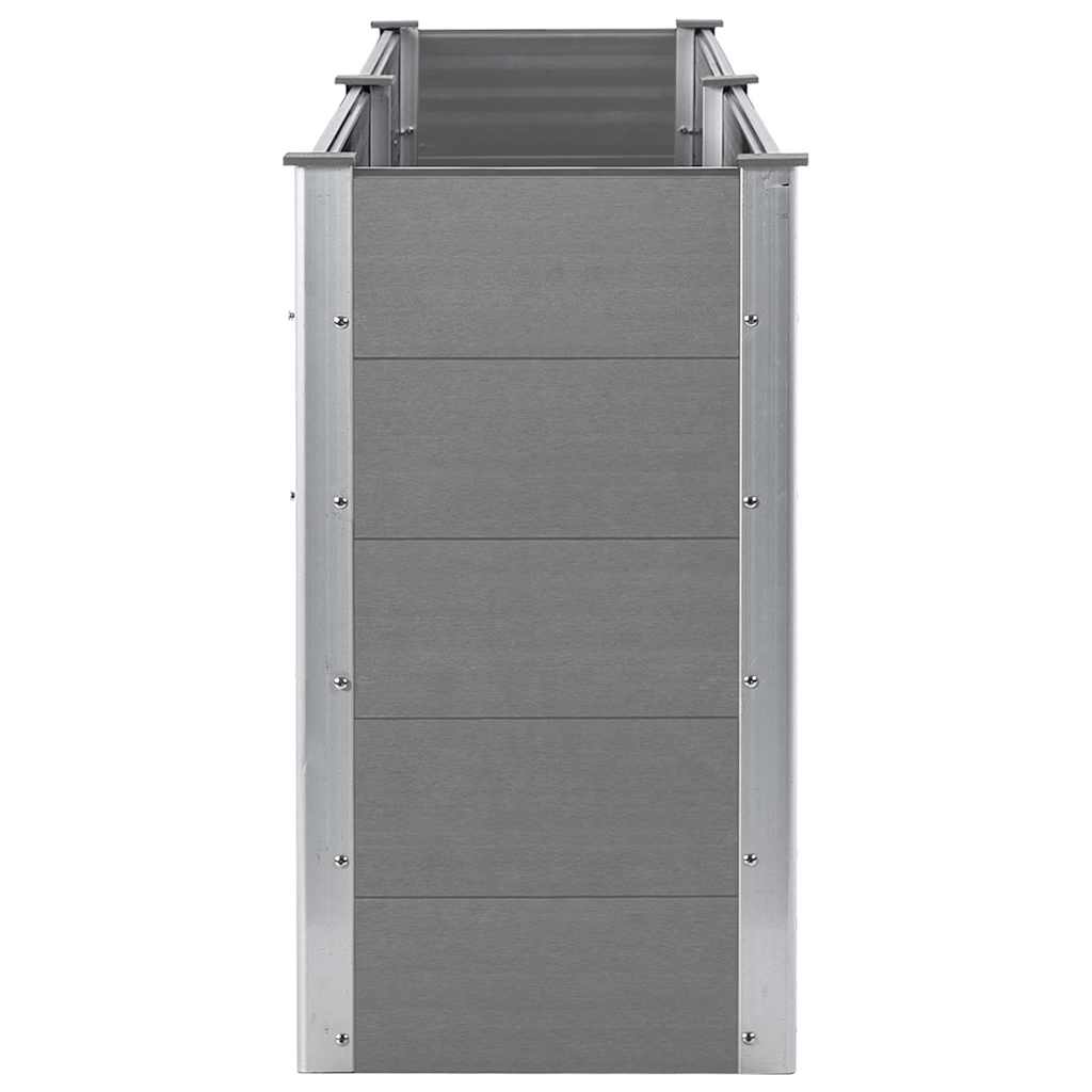 Градинска повдигната леха, 250x50x91 см, WPC, сива - VL49058 - Thumbnail 5