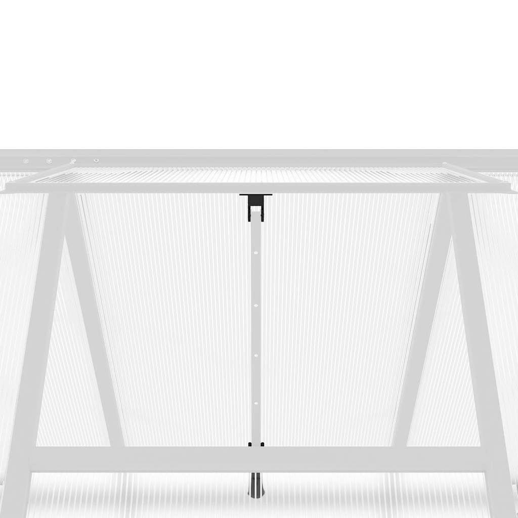 Оранжерия с основа рамка сребрист 224x169x195 см алуминий - Thumbnail 9