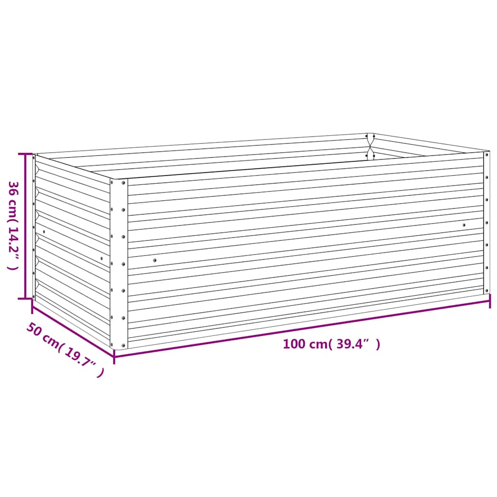 Повдигната градинска леха 100x50x36 см, кортенова стомана - VL151975 - Image 7