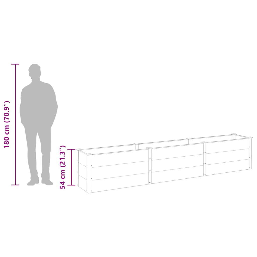 Градинска повдигната леха, 300x50x54 см, WPC, сива - VL318099 - Image 8