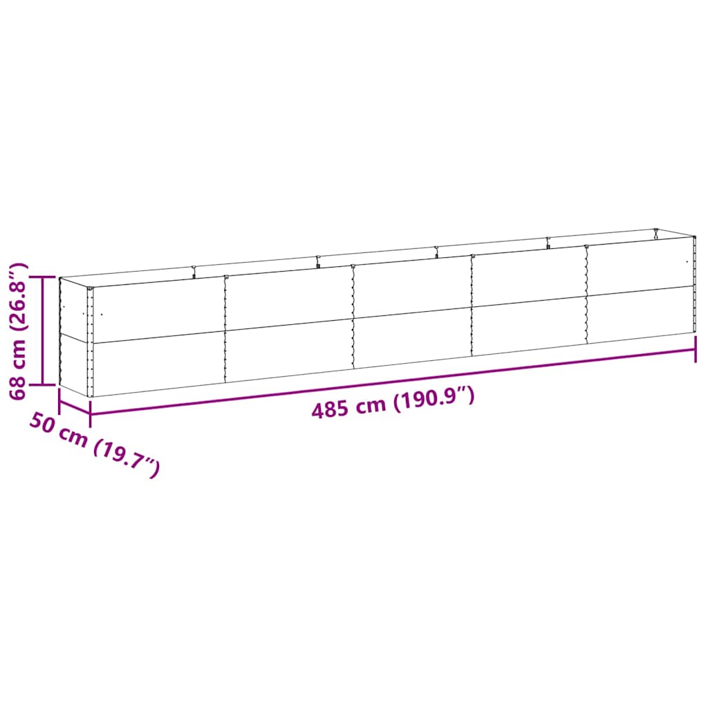 Градинска повдигната леха 485 x 50 x 68 см - VL42017356 - Image 13