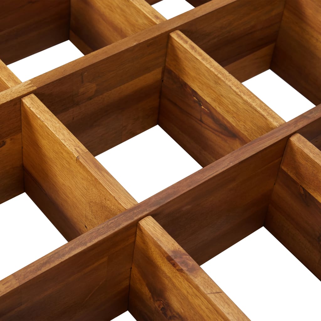 Градинска повдигната леха за билки, акациево дърво, 60x60x15 см - VL46575 - Image 5