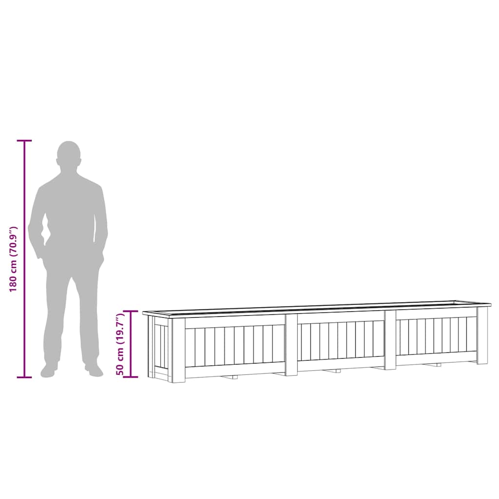 Повдигната леха, 291x50x50 см, импрегнирано борово дърво - VL49096 - Image 11