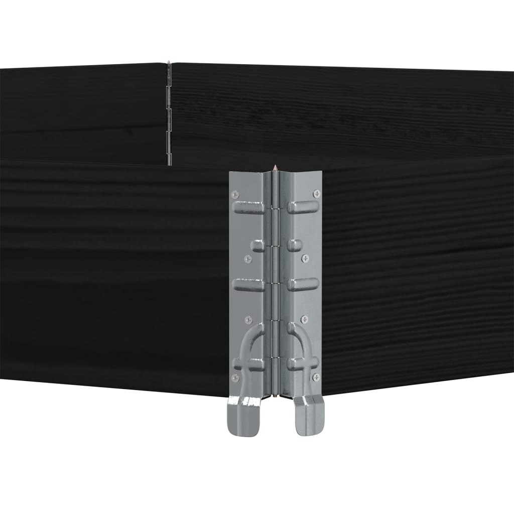 Повдигната леха, шестоъгълна, черна, 160x160 см, масивен бор - VL4010318 - Image 6