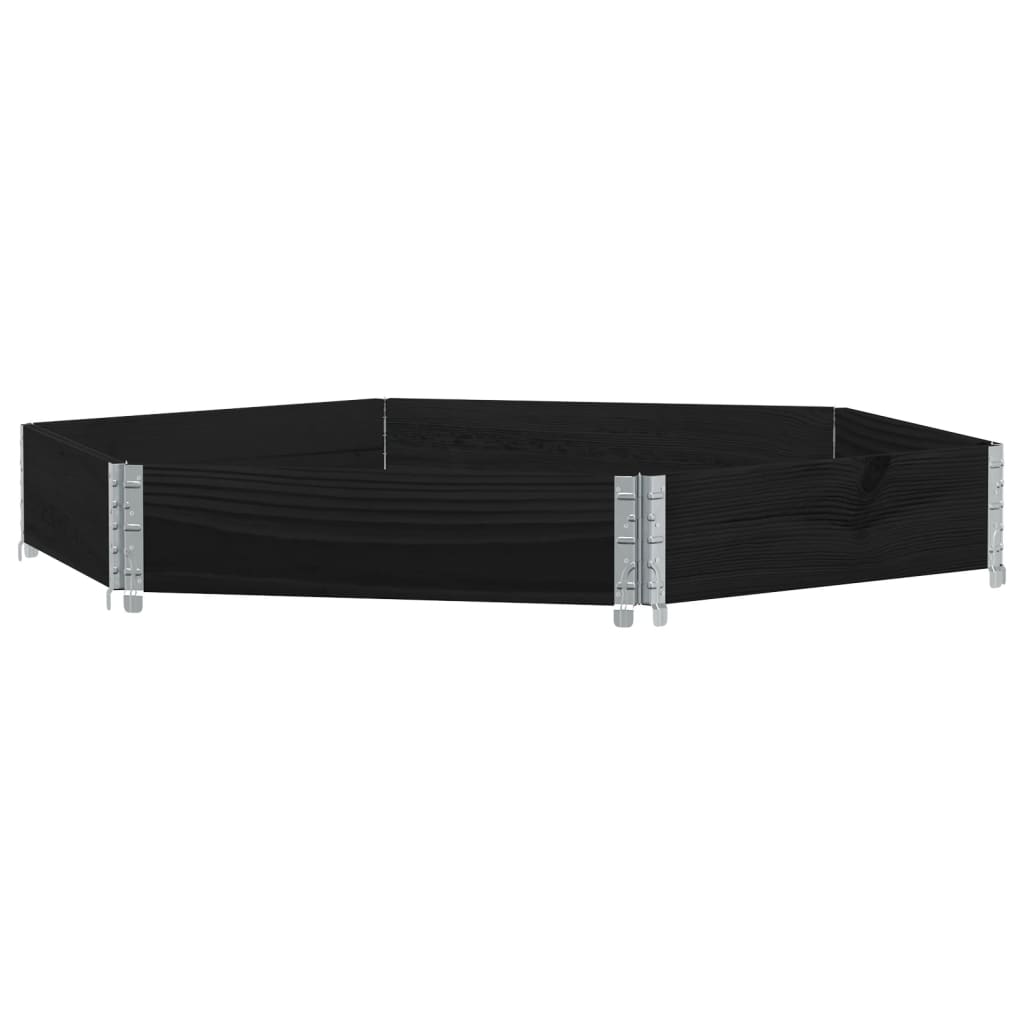 Повдигната леха, шестоъгълна, черна, 160x160 см, масивен бор - VL4010318 - Image 2