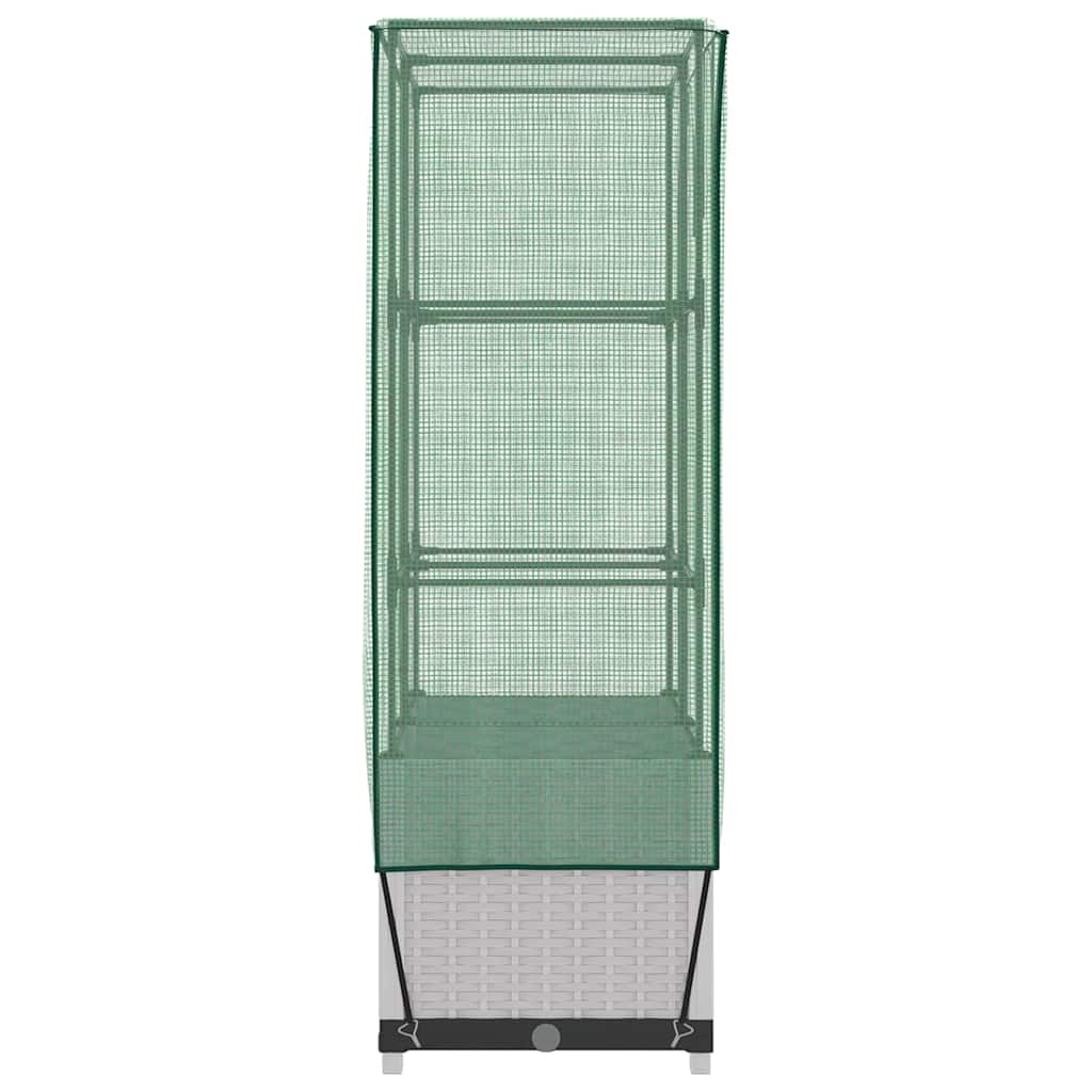 Повдигнато легло с оранжерия калъф, ратанов вид, 80x40x138 см - VL4015842 - Thumbnail 5