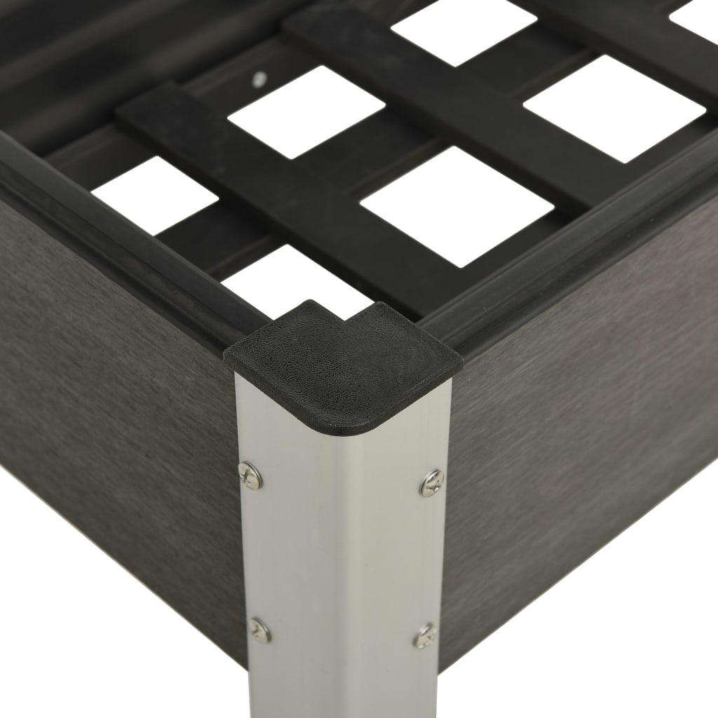 Градинска повдигната леха, 75x40x75 см, WPC, сива - VL149010 - Image 4