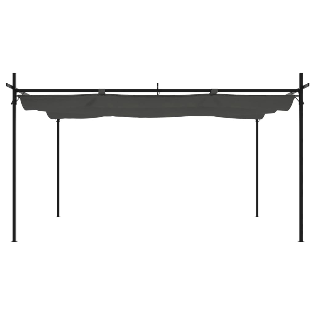 Пергола с прибиращ се покрив антрацит 395x292x230 см - VL360119 - Thumbnail 3