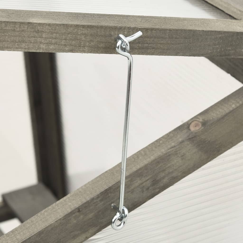 Оранжерия, kафяв, 114x80x50 см, чамово дърво-VL314849 - Image 5