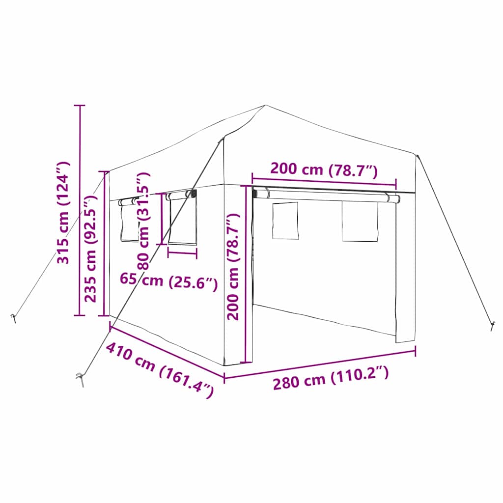 Оранжерия с поп-ъп рамка Зелен 280 x 410 x 315 см Желязо - Thumbnail 11