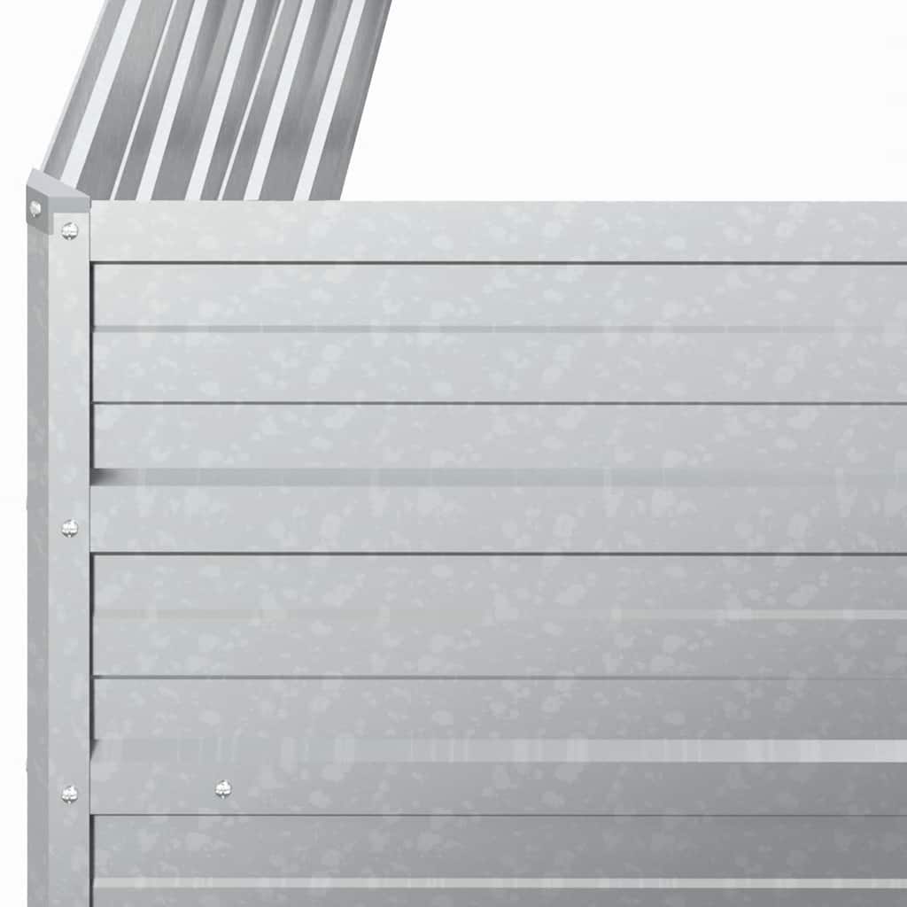 Повдигната градинска леха, 100x100x45 см, стомана, сребриста - VL316885 - Thumbnail 6