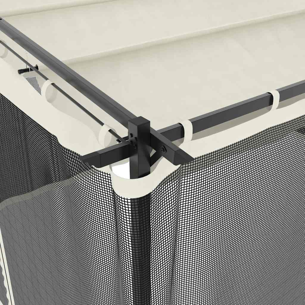 Беседка с мрежести стени, кремава, 4x3 м, стомана - VL4003911 - Thumbnail 7