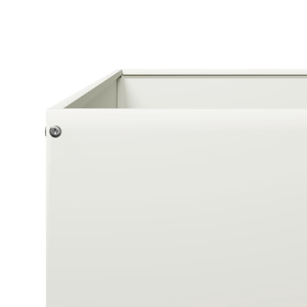 Градинско повдигнато легло, бяло, 100x100x26 см, стомана - VL851018 - Thumbnail 7