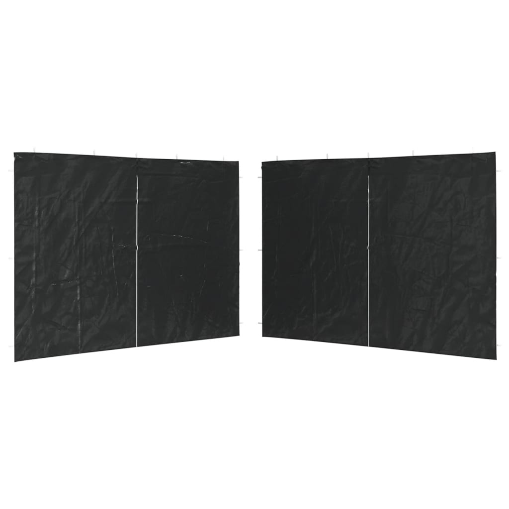 Странични стени за парти шатра, 2 бр, с цип, PE, антрацит - VL45118 - Image 2