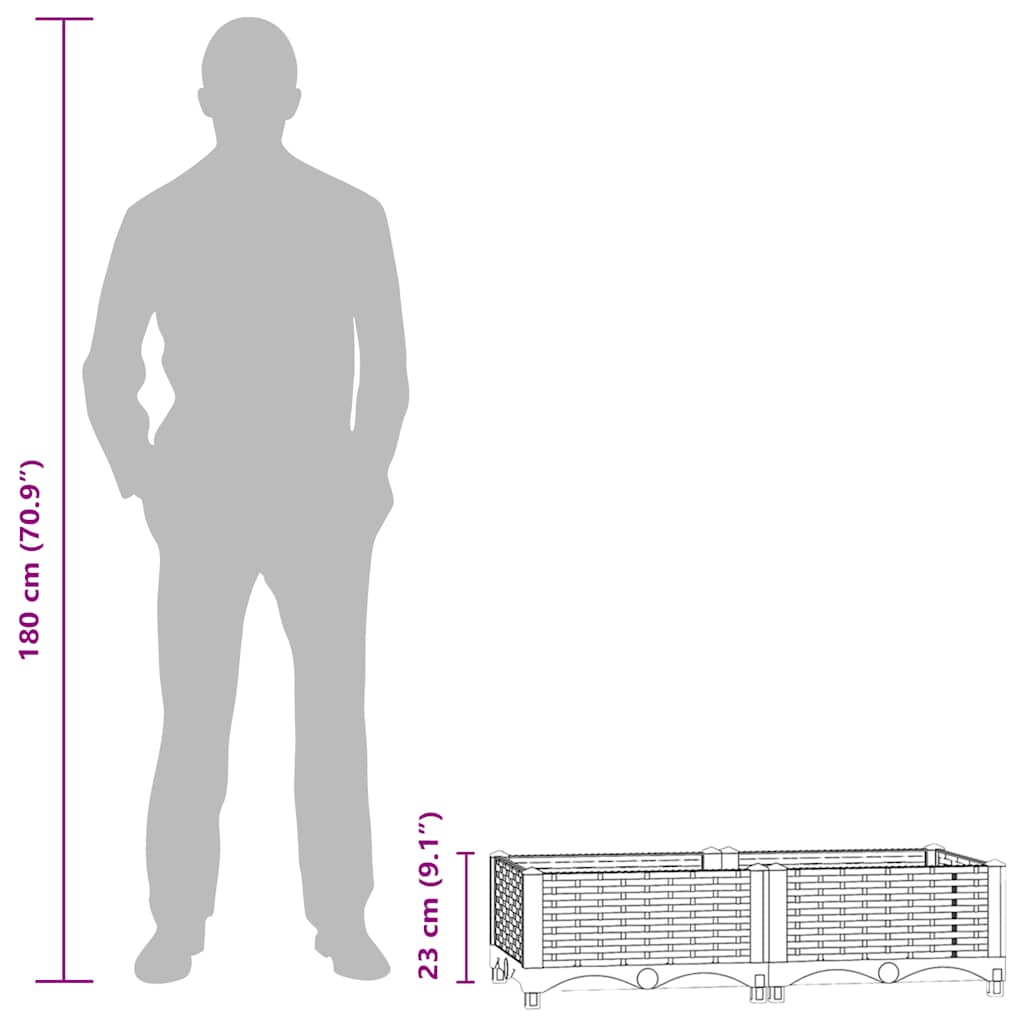 Повдигната леха, 80x40x23 см, полипропилен - VL316527 - Image 9