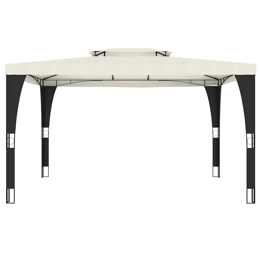 Беседка с двоен покрив, кремава, 3,98x2,98 м, стомана - VL368442 - Thumbnail 3